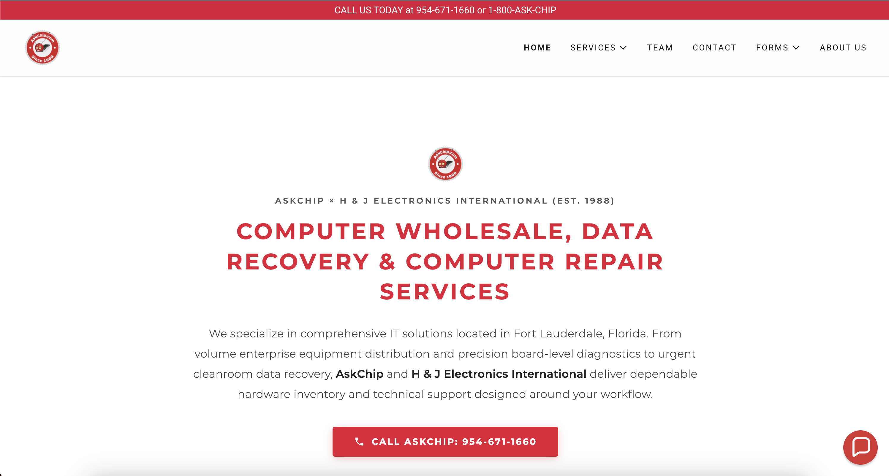 AskChip website homepage