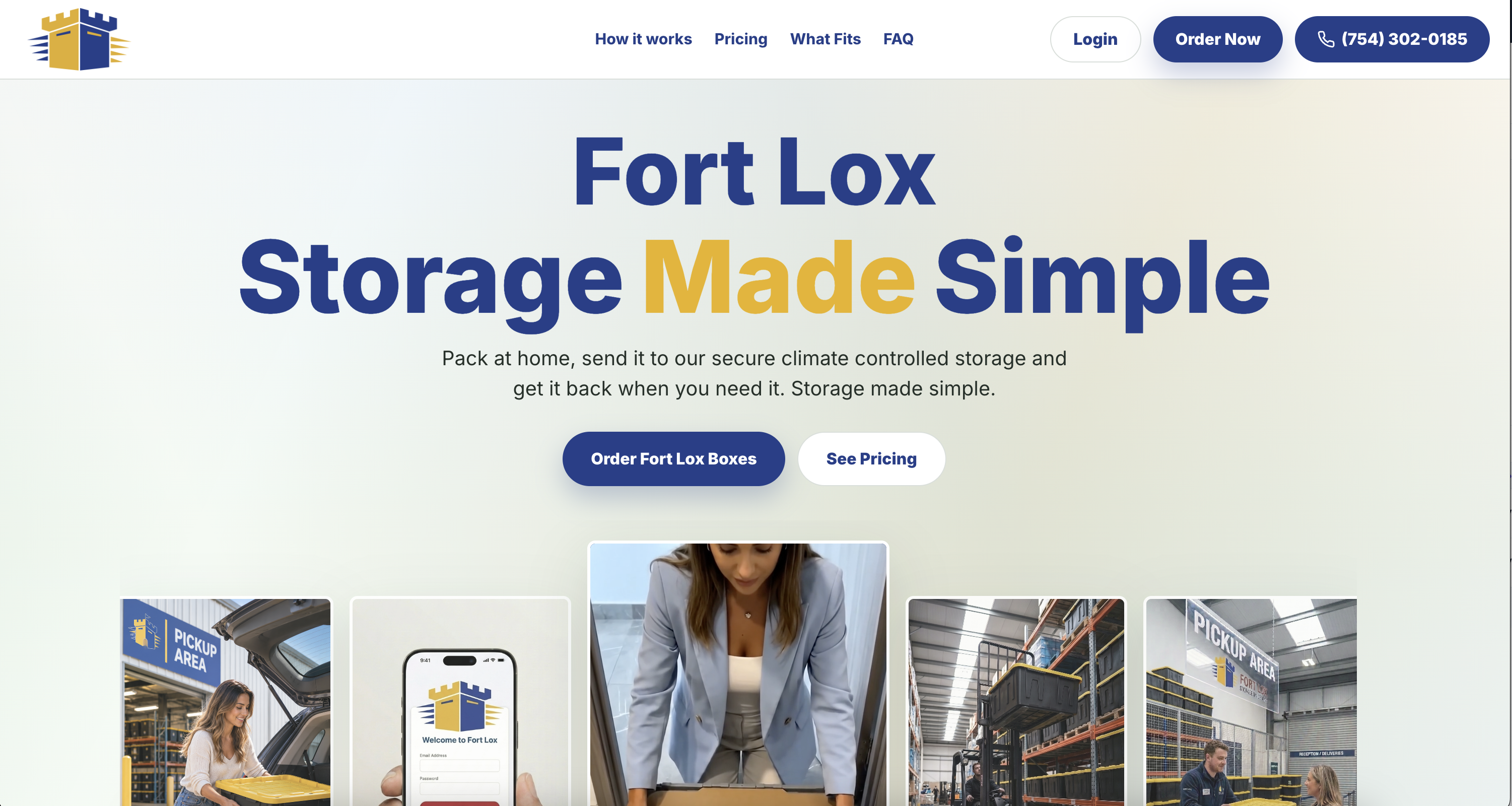 Fort Lox Storage website homepage