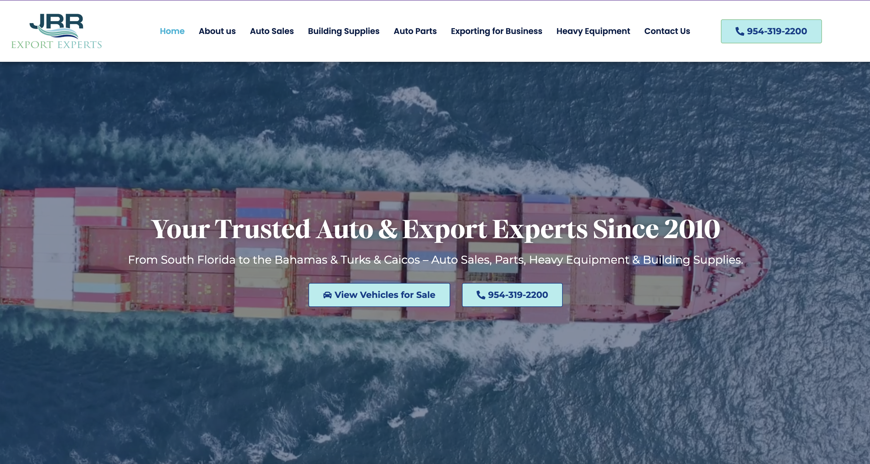 JRR Export Experts website homepage
